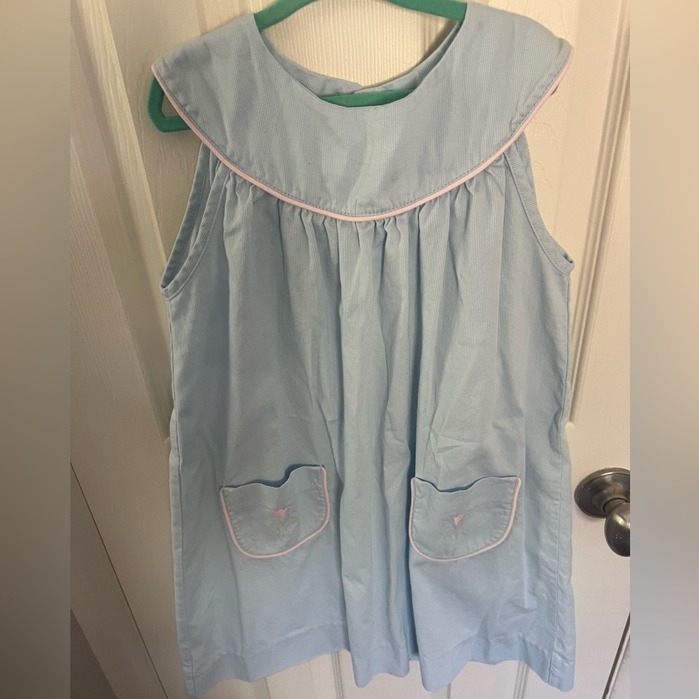 Blue Sleeveless Sundress with Sailor Collar